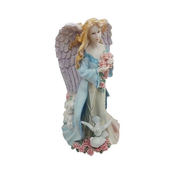 VTG Resin Angel Taper Candle Holder 7" Hand Painted Religious Christianity - Picture 10 of 12